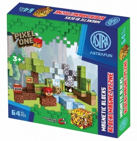 Zestaw klocków magnetycznych AstraFun Pixel One Dżungla - 64 el.